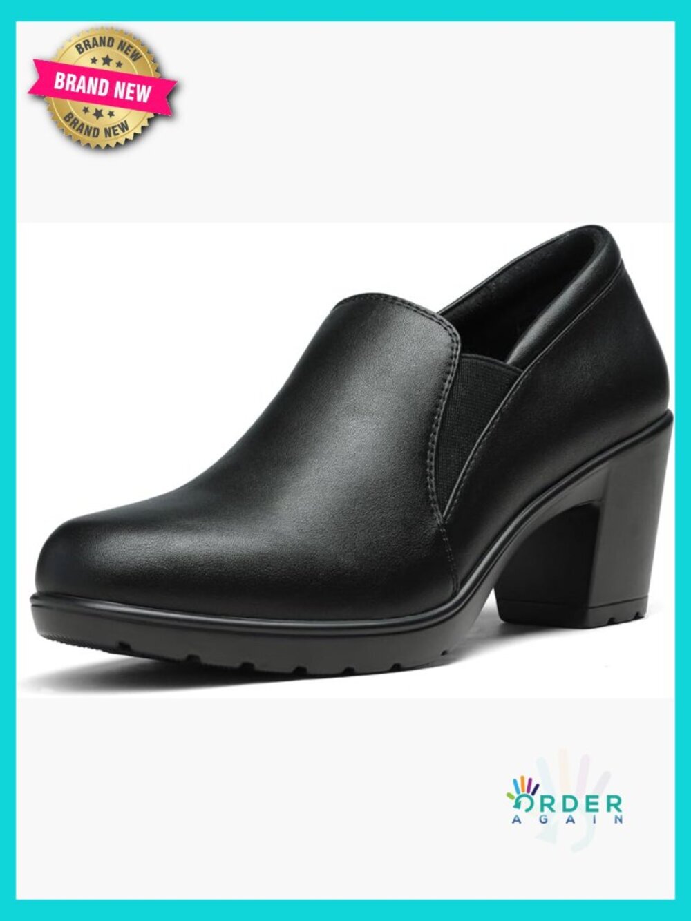 Chunky Block Heel Loafers Pumps Slip-On Office Work Shoes Comfortable Dress